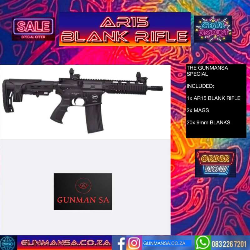North Weapon AR 15 Blank/Pepper Rifle 2 Mags (Semi Auto|15+1|9mm Pak)