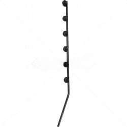 Nemtek 6-Line Flat Bar Angled Black Fence Pole - Durable Corner Fencing Solution