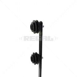 Nemtek 6-Line Flat Bar Straight Black Fence Pole - Durable and Sleek Fencing