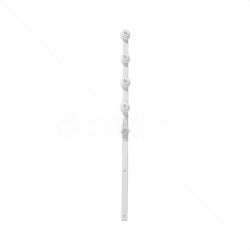 Nemtek 6-Line Flat Bar Straight White Fence Pole - Durable and Stylish Fencing