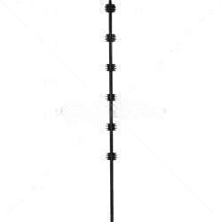 Nemtek 6-Line Round Black Fence Pole - Durable and Modern Fencing Solution