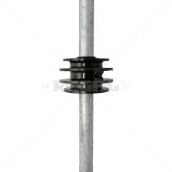 Nemtek 6-Line Round Bar Galvanised BB Fence Pole - Strong Black Fencing Solution