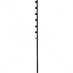 Nemtek 6-Line Square Tube Straight Black Fence Pole - Strong and Stylish Fencing