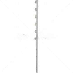 Nemtek 6-Line Square Tube Straight White Fence Pole - Strong and Stylish Fencing