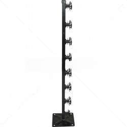 Nemtek Fence Pole 8 Line Square Tube Base Shield Black Electric | EF11-40