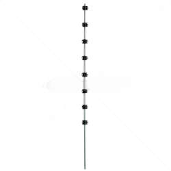 Nemtek 8-Line Round Bar Galvanised PC BB Fence Pole - Heavy-Duty Security Fence