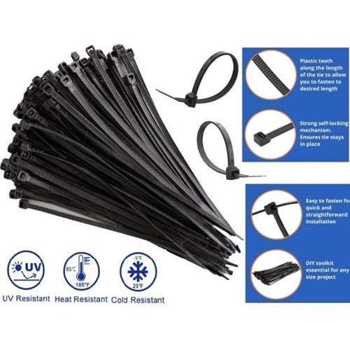 Noble Nylon Cable Ties 2.5 x 100mm Pack of 100 Black