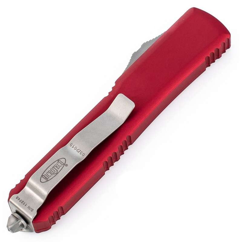 Microtech Ultratech D/E Red Stonewash 122-10RD
