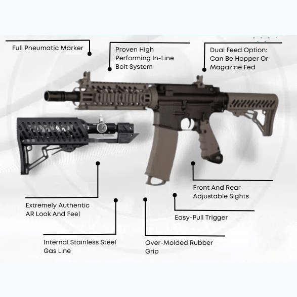 TIPPMANN TMC DARKEARTH MARKER-W/AIR THRU ADJ STOCK Paintball Gun