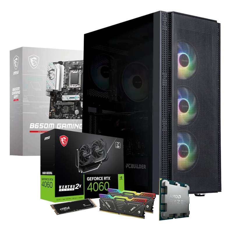 PCBuilder AMD Ryzen 5 7600 SPECIALIST Windows 11 Gaming PC  Ultimate Performance