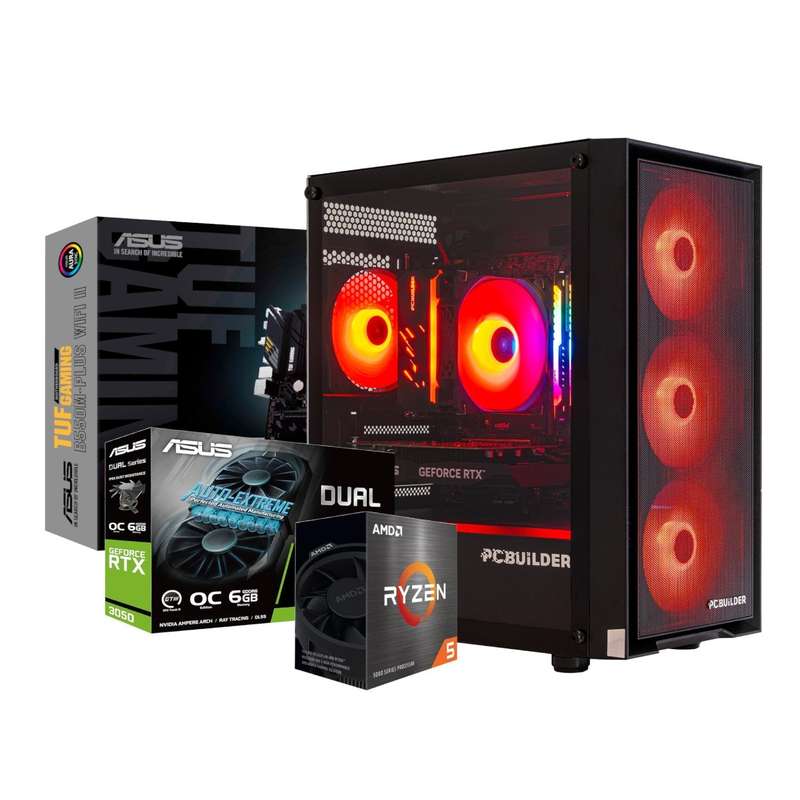PCBuilder Ryzen 5 5500 SCOUT Windows 11 Gaming PC  Efficient and Affordable