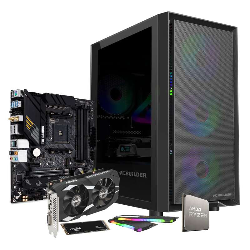 PCBuilder Ryzen 5 5500 SCOUT Windows 11 Gaming PC  Efficient and Affordable