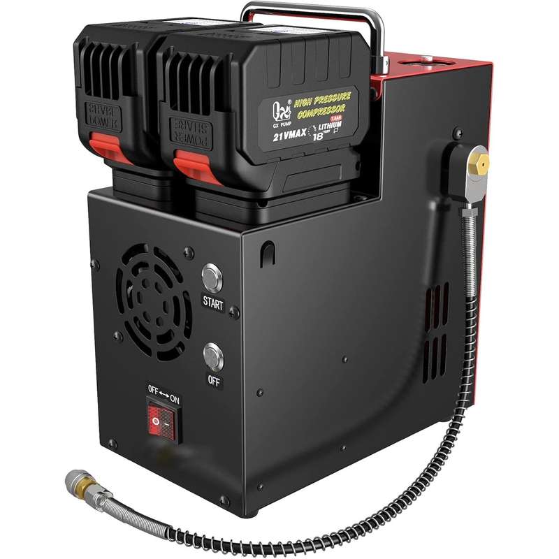 PCP Air Compressor L3 4500Psi/320Bar/32Mpa,PCP Compressor with Dual 18V Lithium Batteries,Set Pre...