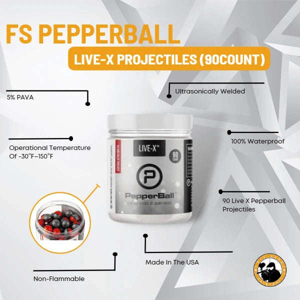 Pepperball LIVE-X Projectiles (90count) 0.68 Cal