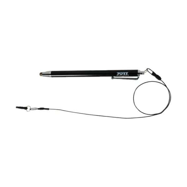 Port Designs Metallic Tip Stylus with 40cm Cable - Black Precision Tool