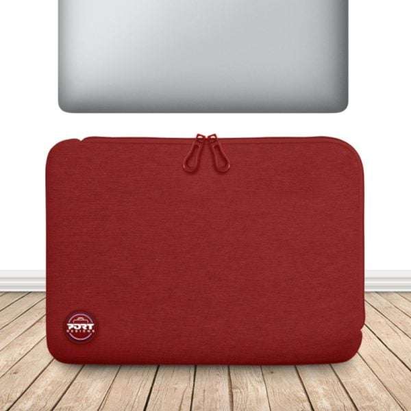 Port Designs Torino II 13.4 Notebook Sleeve  Stylish & Protective Red Case
