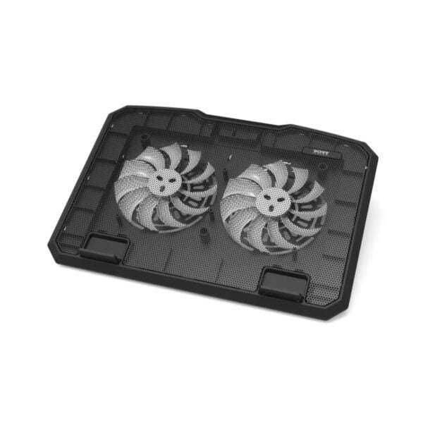Port Connect Ergonomic Notebook Cooler Pro, with Dual Fans & USB Ports