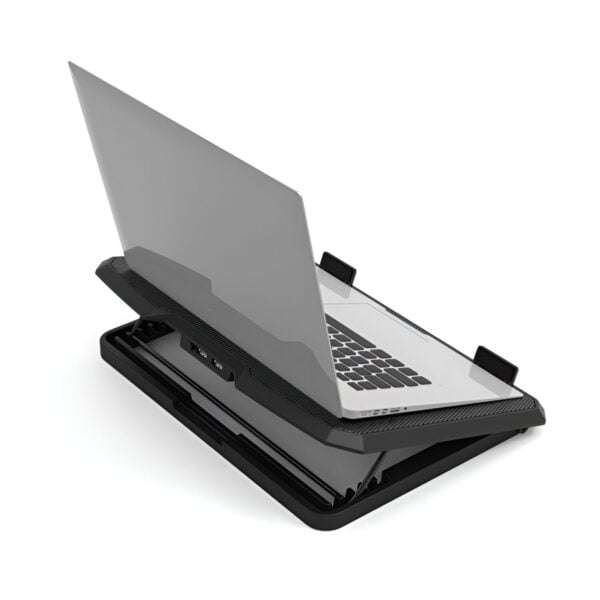 Port Connect Ergonomic Notebook Cooler Pro, with Dual Fans & USB Ports