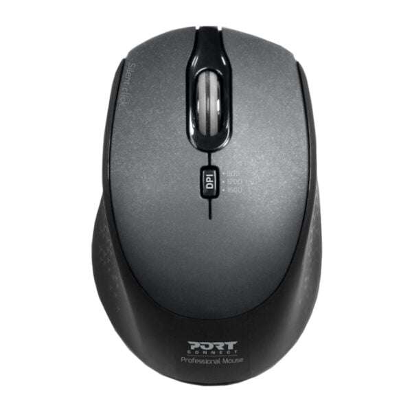 Port Connect Wireless Silent 3600DPI 3 Button USB and Type-C Dongle Mouse  Black