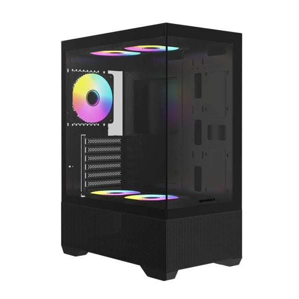 Raidmax I802 AIR E-ATX |ATX | Micro-ATX | Mini-ITX RGB Mid-Tower Gaming Chassis  Black