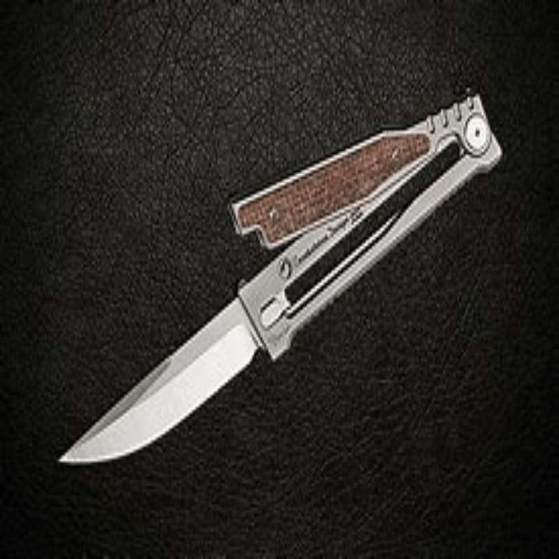 Reate Exo-titanium Bead Blast Drop Point Satin Finish Burlap Micarta Knife