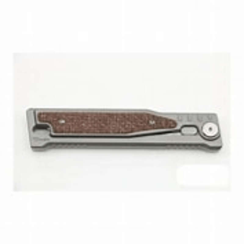 Reate Exo-titanium Bead Blast Drop Point Satin Finish Burlap Micarta Knife