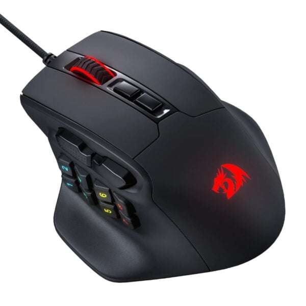Redragon Aatrox 6200DPI RGB MMO Gaming Mouse  Black