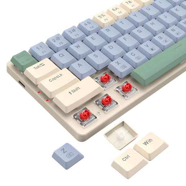 Redragon BS8772 Wireless Keyboard and Mouse Combo  Cream/Blue