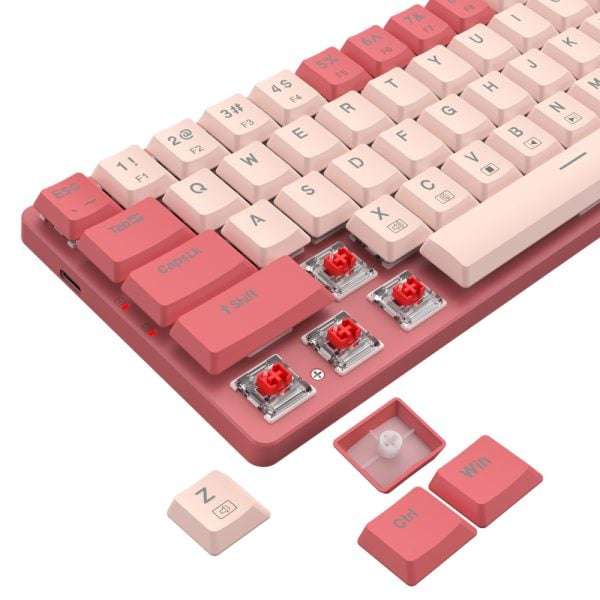 Redragon BS8772 Wireless Keyboard and Mouse Combo  Red/Pink