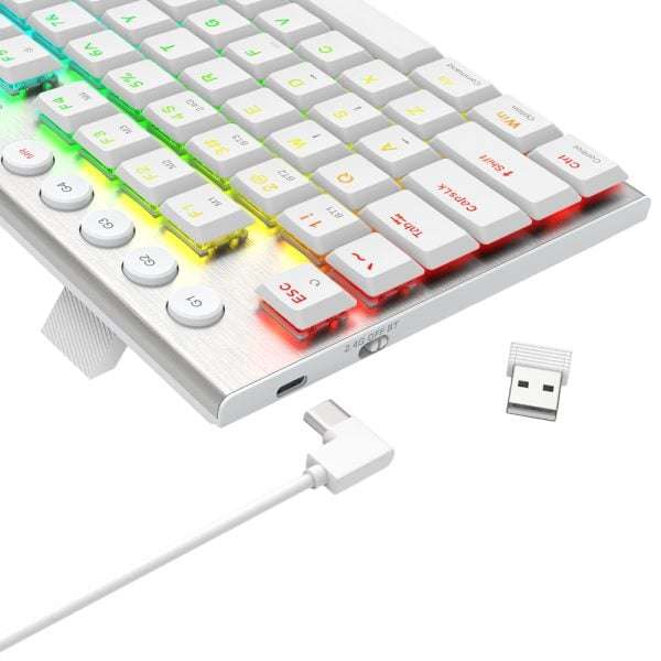 Redragon K621W HORUS PRO RGB TKL RGB Mechanical Gaming Keyboard  White