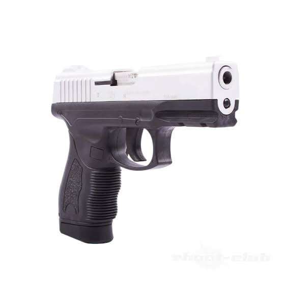 Retay PT23 Mat Chrome Blank/Pepper Gun (Semi Auto|14+1|9mm PAK)