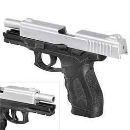 Retay PT23 Mat Chrome Blank/Pepper Gun (Semi Auto|14+1|9mm PAK)