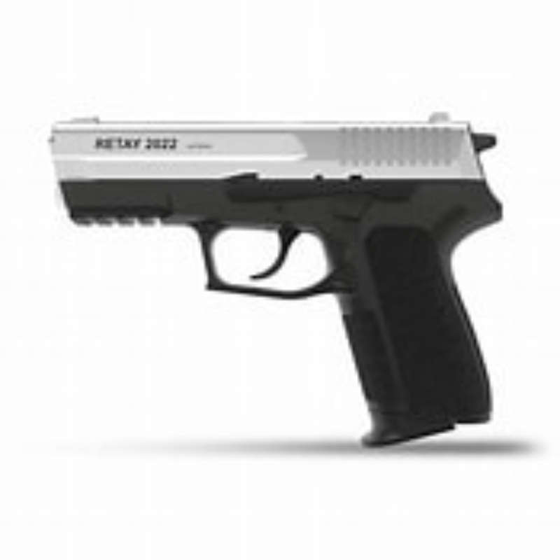 Retay X1 Shiny Chrome Blank/Pepper Gun (Semi Auto|14+1|9mm PAK)