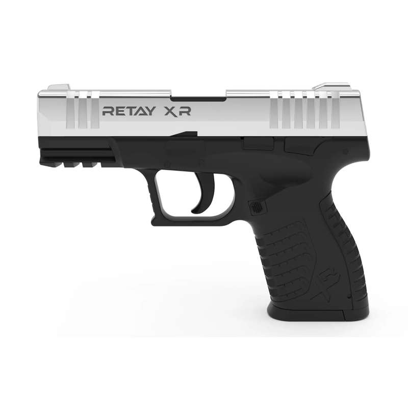 Retay XR Shiny Chrome Blank/Pepper Gun (Semi Auto|14+1|9mm PAK)