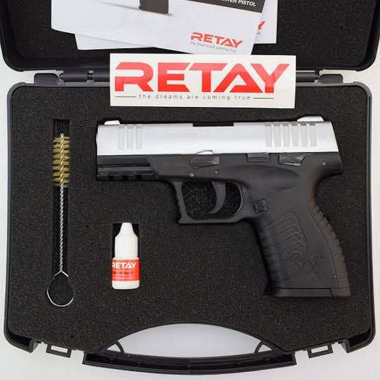 Retay XR Mat Chrome Blank/Pepper Gun (Semi Auto|14+1|9mm PAK)
