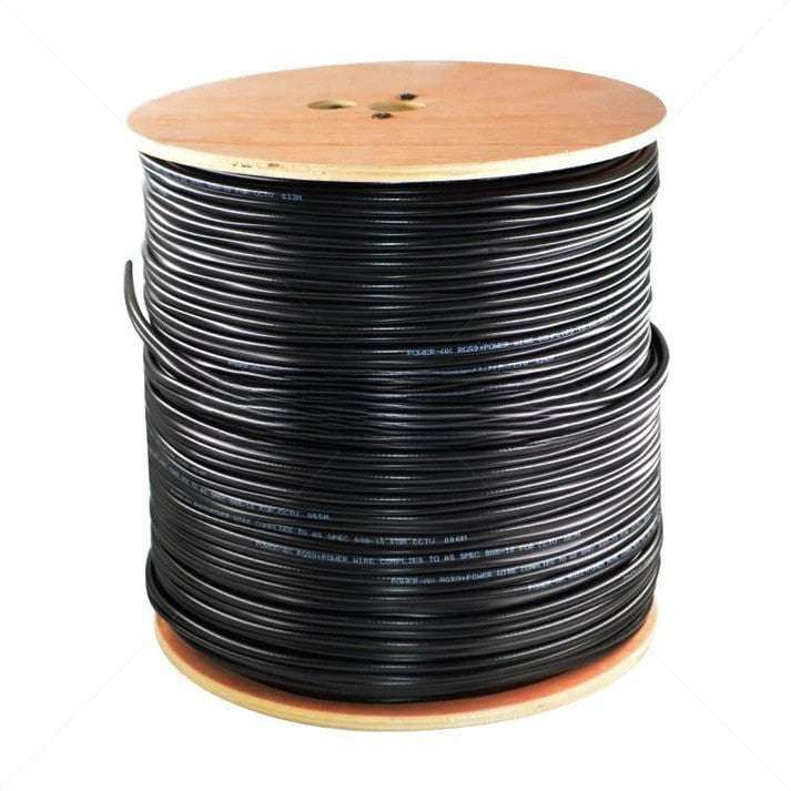RG59 Coaxial Cable with Power  300m White | 75 Ohm