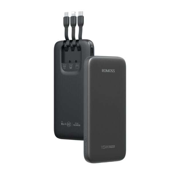 Romoss Power Bank 10000mAh 15W BK  Compact and Efficient Portable Charger