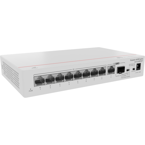 S110-8P2ST 8*10/100/1000BASE-T ports PoE+ 1*GE SFP port 1*10/100/1000BASE-T port