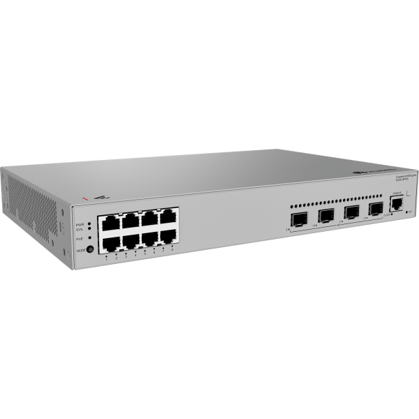 S220-8P4S 8*10/100/1000BASE-T ports(125W PoE+) 4*GE SFP ports built-in AC power