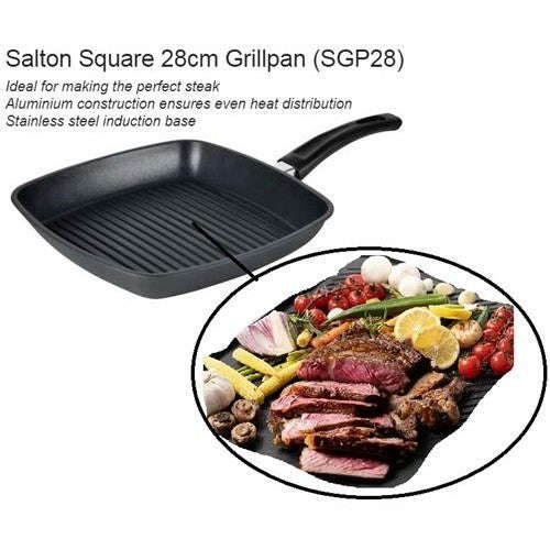 Salton 28cm Square Non Stick Grill Pan