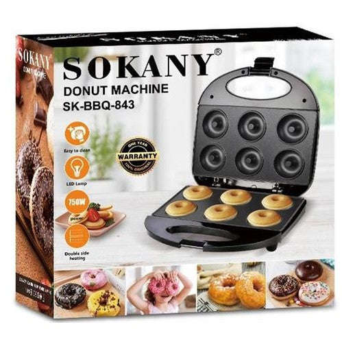 Sokany 6 Doughnut Maker - Non-Stick for Easy Baking