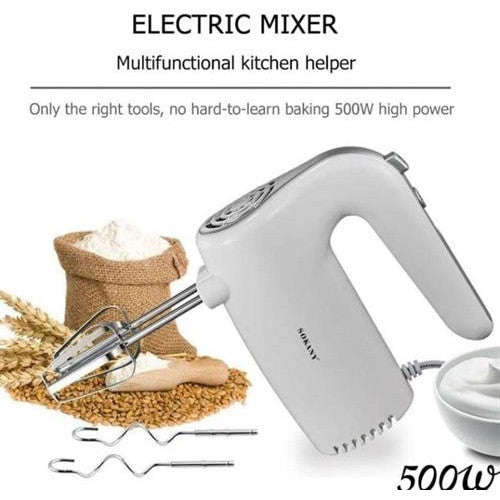 Sokany Hand Mixer White 500w with Attachments Retail Box 1