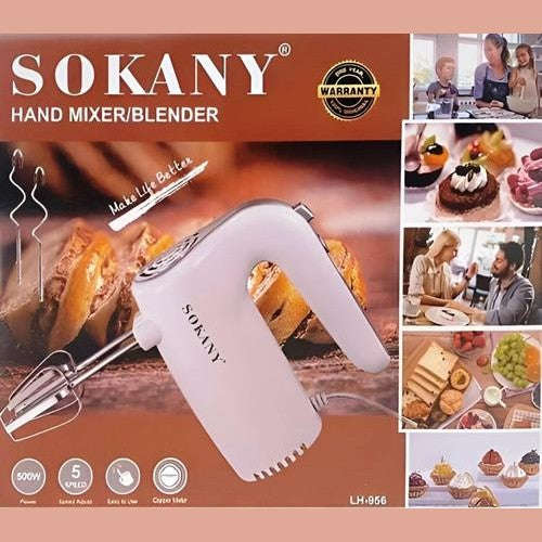 Sokany Hand Mixer White 500w with Attachments Retail Box 1