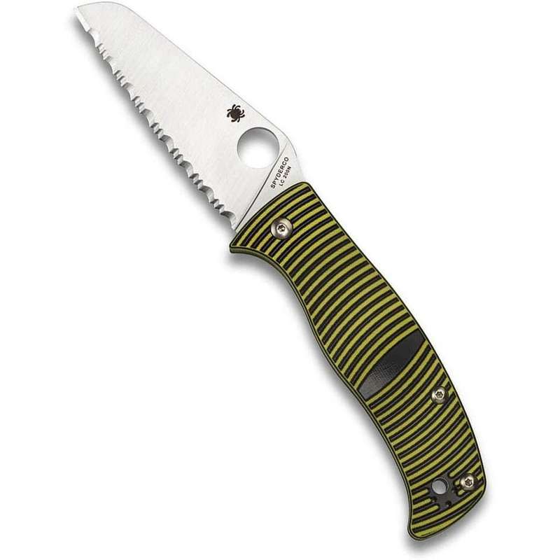 SPYDERCO CARIBBEAN G10 Knife LC/200N SER SHEEPFOOT - C217GSSF