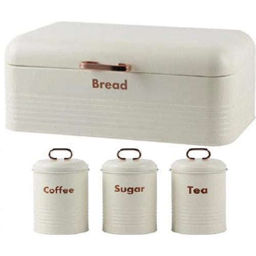Totally 4-Piece Breadbin Combo - White - Complete Storage Solution for Baked Goods