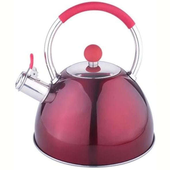 Totally Stove Top 3L Red Kettle | Stylish & Durable with 1-Year Warranty