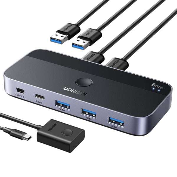 UGREEN Sharing Switch Box 2-in-4 Out  Connect Two Sources to Four Displays
