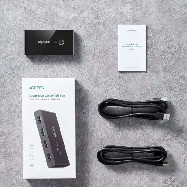 UGREEN USB 3.0 4-Port Switch Box  Share USB Devices Between 2 PCs