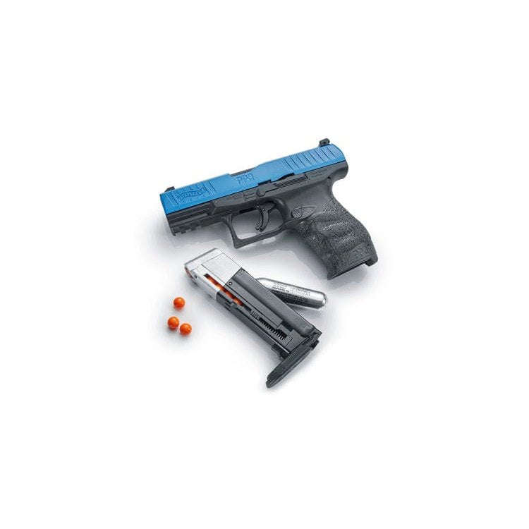 Umarex T4E Walther PPQ M2 Blue Paintball Gas Gun (Semi Auto|Blowback|CO2|8 Rounds|360 FPS|5J|.43 ...