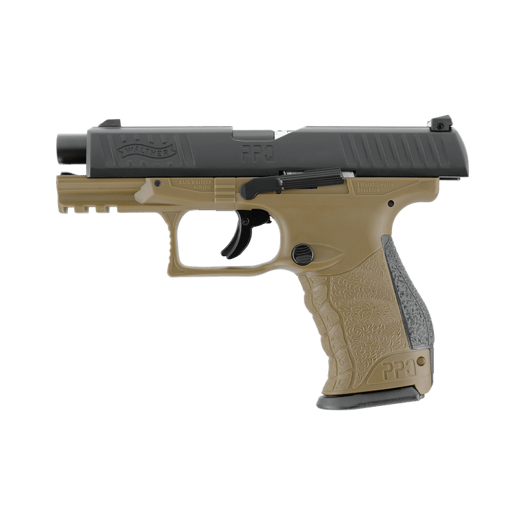 Umarex T4E Walther PPQ M2 Tan Paintball Gas Gun (Semi Auto|Blowback|CO2|8 Rounds|360 FPS|5J|.43 C...